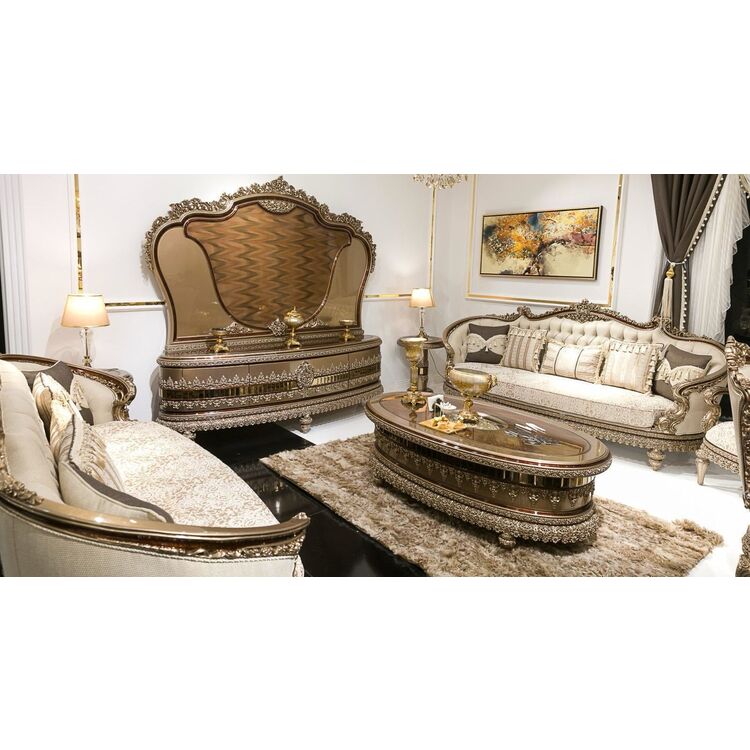 Гостиная Charme&Luxe Furniture Venedik Nr.9 (Dark Cappuccino/Gold/Brown)