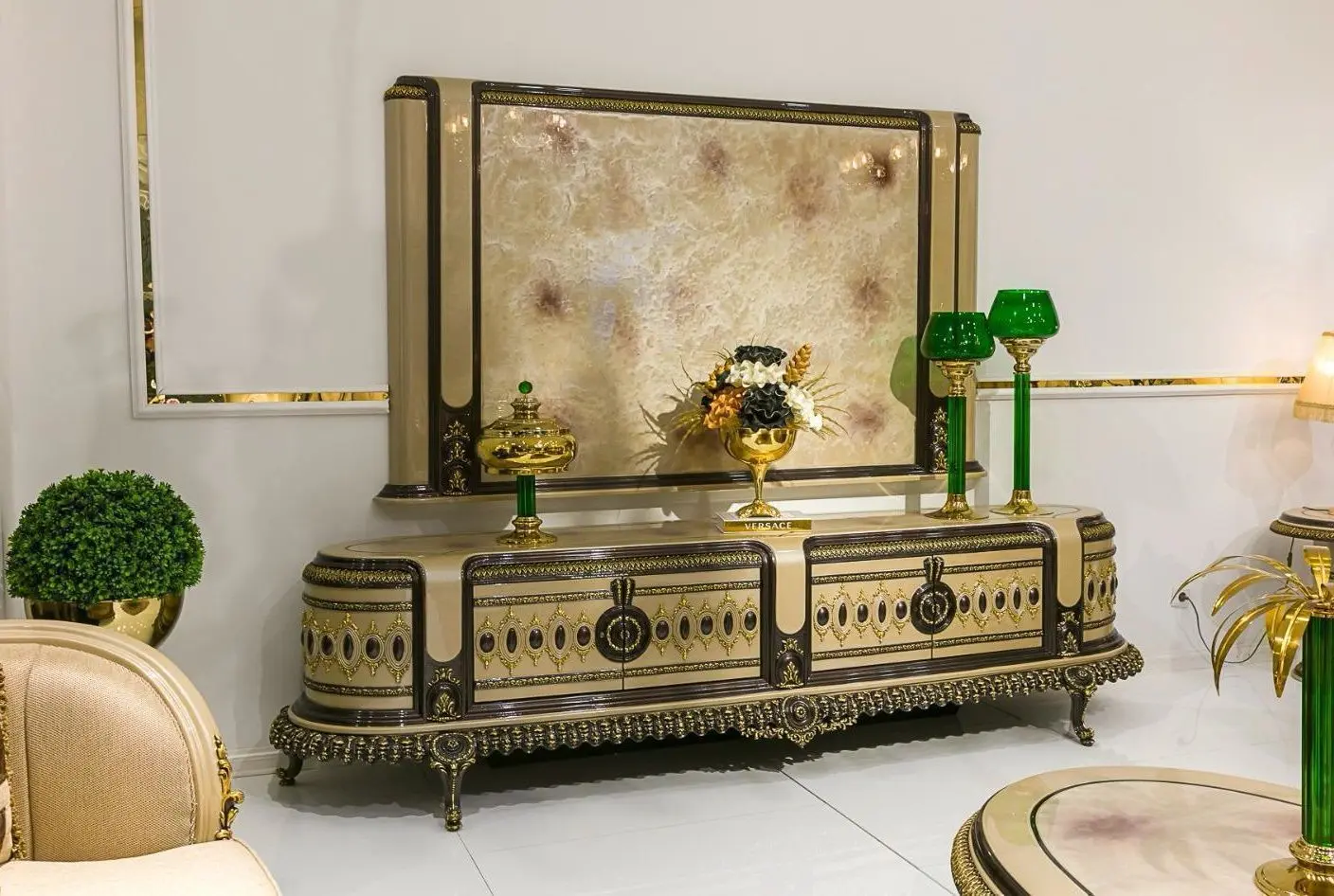 Living Charme&Luxe Furniture Versace №9 (Cappuccino/Gold/Dark Brown)