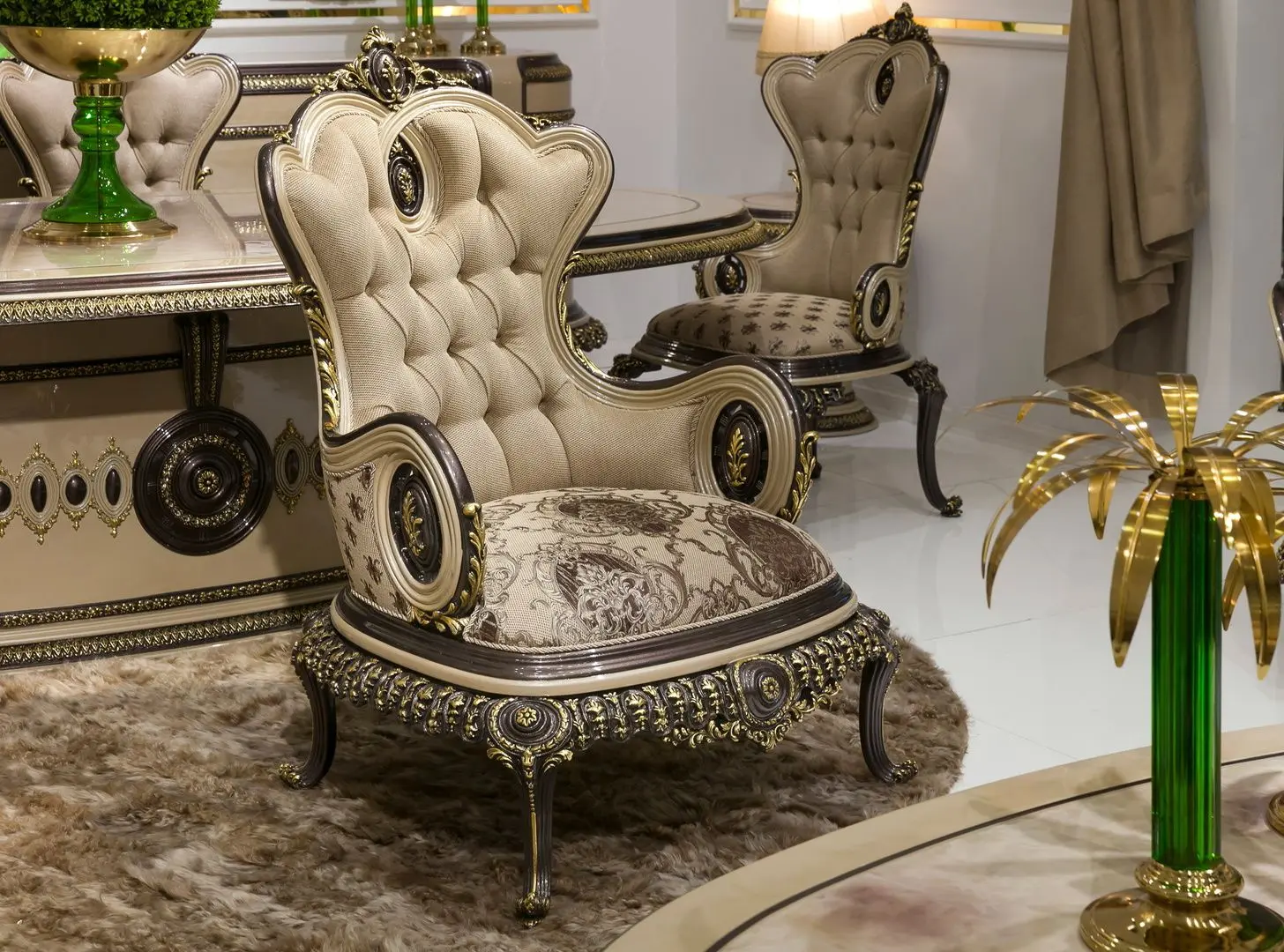Living Charme&Luxe Furniture Versace №9 (Cappuccino/Gold/Dark Brown)