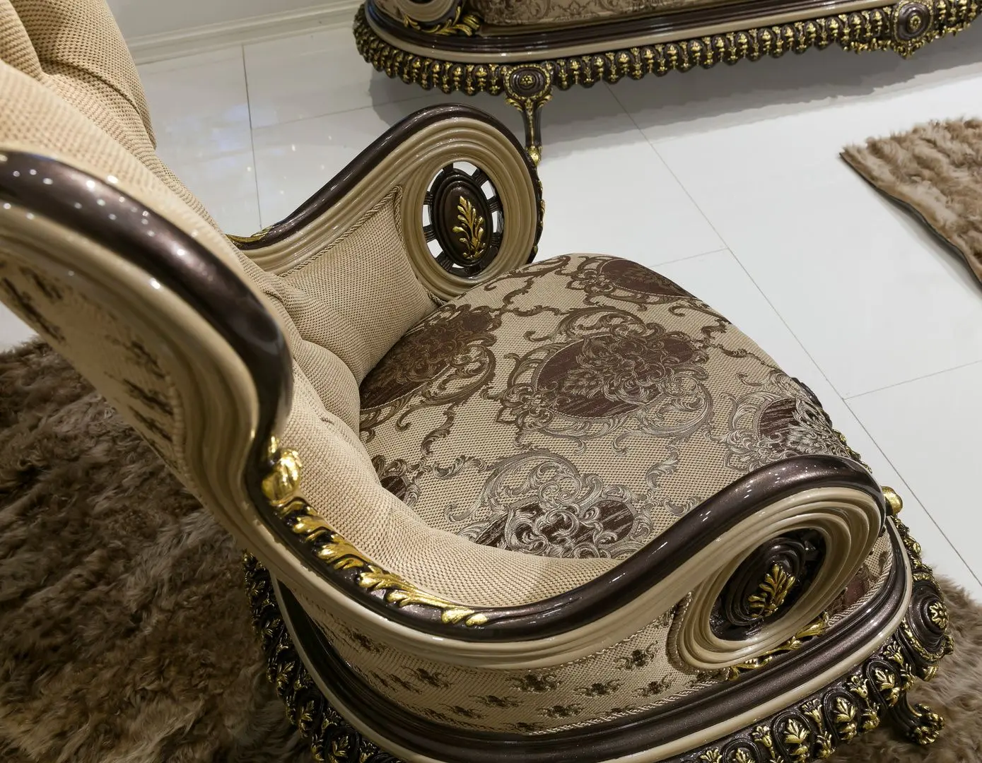 Living Charme&Luxe Furniture Versace №9 (Cappuccino/Gold/Dark Brown)