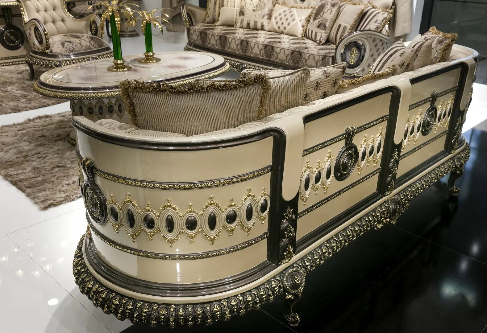 Living Charme&Luxe Furniture Versace №9 (Cappuccino/Gold/Dark Brown)