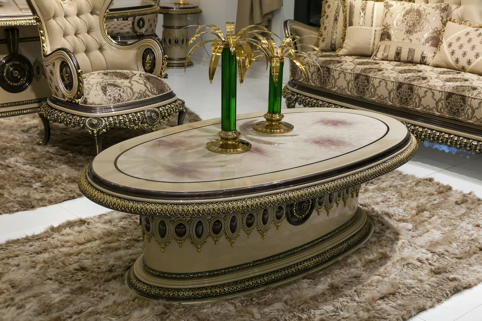 Living Charme&Luxe Furniture Versace №9 (Cappuccino/Gold/Dark Brown)