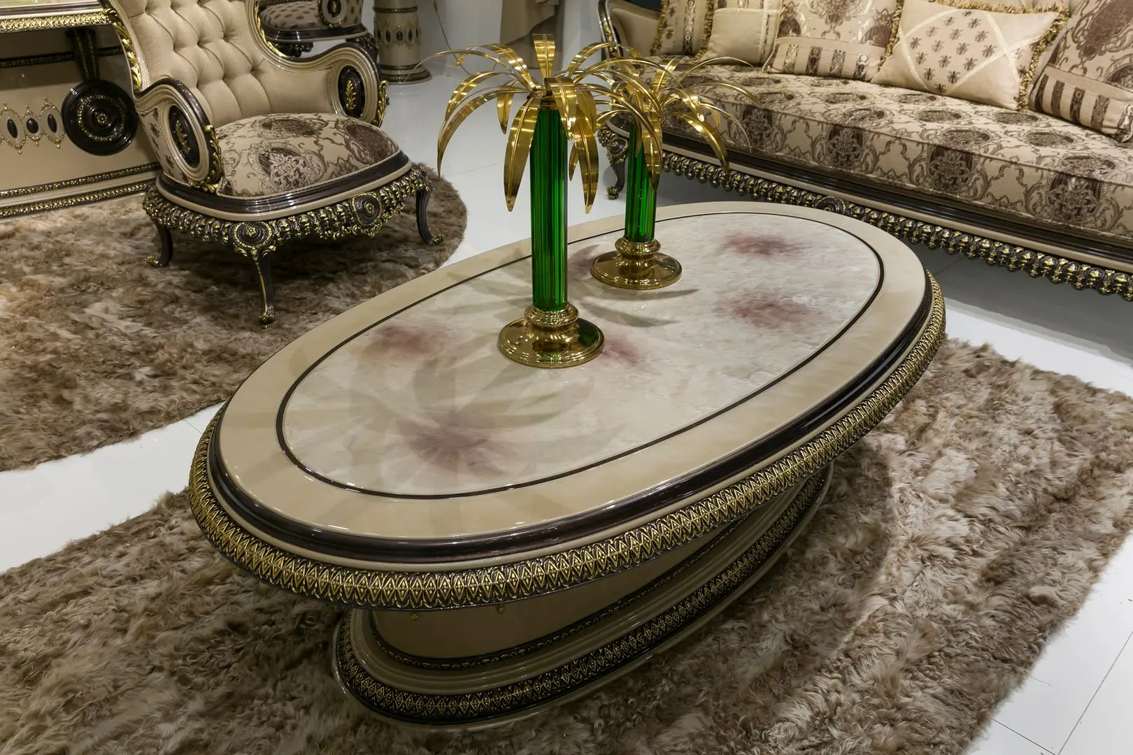 Living Charme&Luxe Furniture Versace №9 (Cappuccino/Gold/Dark Brown)