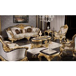 Living Charme&Luxe Furniture Zeren B №9 (Dark Blue/Cream/Gold)