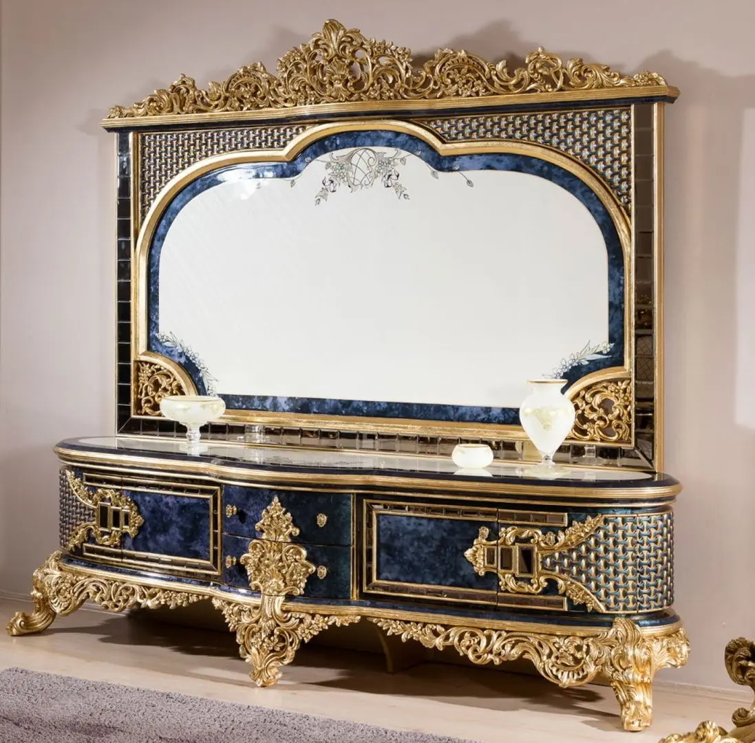 Living Charme&Luxe Furniture Zeren B №9 (Dark Blue/Cream/Gold)