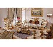 Living Charme&Luxe Furniture Zeren G №9 (Cream/Gold/Brown)