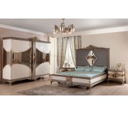 Dormitor Charme&Luxe Furniture Lotus №5 (Gray/Gold/Brown)