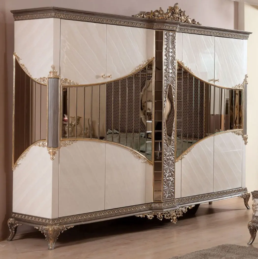 Dormitor Charme&Luxe Furniture Lotus №5 (Gray/Gold/Brown)