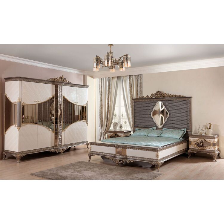 Спальня Charme&Luxe Furniture Lotus Nr.5 (Gray/Gold/Brown)