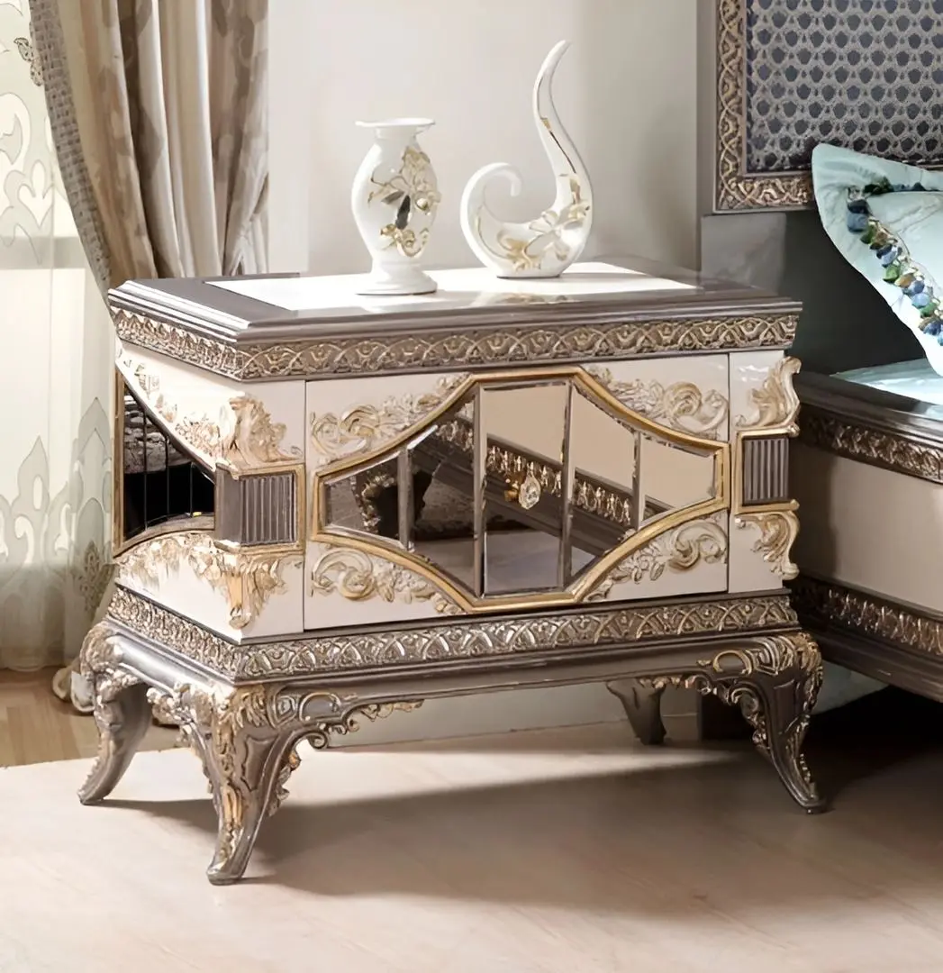 Dormitor Charme&Luxe Furniture Lotus №5 (Gray/Gold/Brown)
