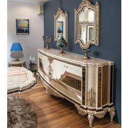 Set de mobilier pentru sufragerie Charme&Luxe Furniture Basak №10 (Beige Marble/Gold/Gray) Thumb