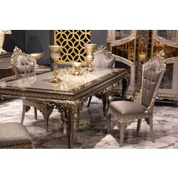 Set de mobilier pentru sufragerie Charme&Luxe Furniture Lotus №11 (Gray/Gold/Brown) Thumb