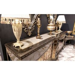 Set de mobilier pentru sufragerie Charme&Luxe Furniture Lotus №11 (Gray/Gold/Brown) Thumb
