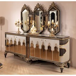 Set de mobilier pentru sufragerie Charme&Luxe Furniture Manolya №10 (Chocolate/Gold/Gray) Thumb