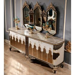 Set de mobilier pentru sufragerie Charme&Luxe Furniture Manolya №10 (Chocolate/Gold/Gray) Thumb