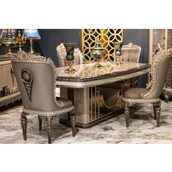 Set de mobilier pentru sufragerie Charme&Luxe Furniture Nida №12 (Gray/Gold/Brown) Thumb