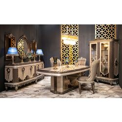 Комплект мебели для столовой Charme&Luxe Furniture Nida №12 (Gray/Gold/Brown)