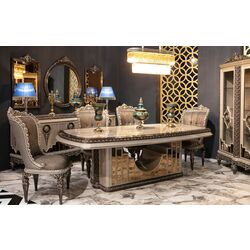 Set de mobilier pentru sufragerie Charme&Luxe Furniture Nida №12 (Gray/Gold/Brown) Thumb