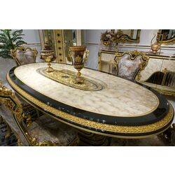 Set de mobilier pentru sufragerie Charme&Luxe Furniture Paris №11 (Gold/Gray-Beige/Black) Thumb