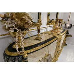 Set de mobilier pentru sufragerie Charme&Luxe Furniture Paris №11 (Gold/Gray-Beige/Black) Thumb