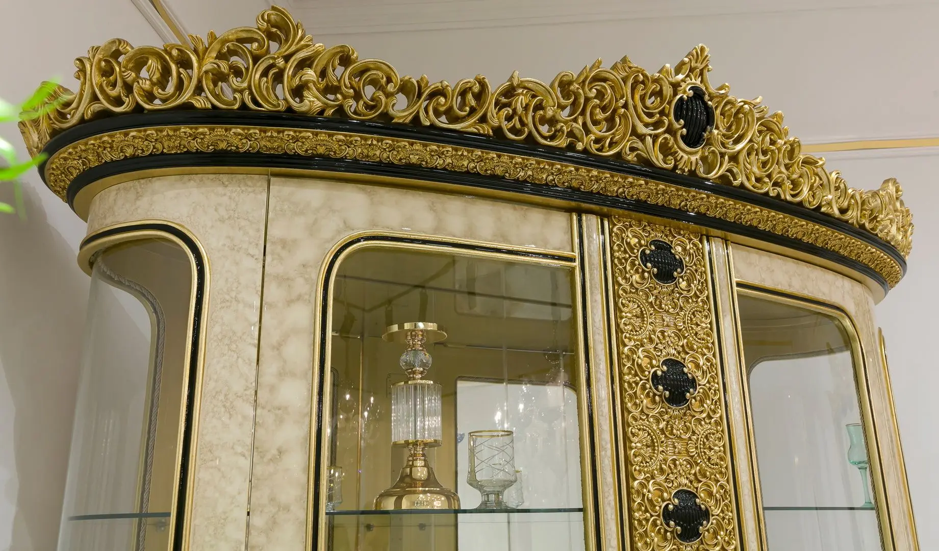 Set de mobilier pentru sufragerie Charme&Luxe Furniture Paris №11 (Gold/Gray-Beige/Black)