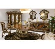 Set de mobilier pentru sufragerie Charme&Luxe Furniture Riva №11 (Brown/Gold/Cappuccino)