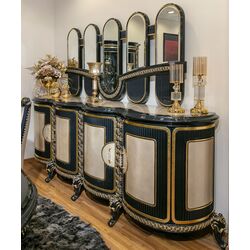 Set de mobilier pentru sufragerie Charme&Luxe Furniture Siyah Inci №10 (Black/Beige/Gold) Thumb