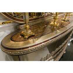 Set de mobilier pentru sufragerie Charme&Luxe Furniture Venedik №10 (Dark Cappuccino/Gold/Brown) Thumb