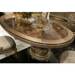 Set de mobilier pentru sufragerie Charme&Luxe Furniture Venedik №10 (Dark Cappuccino/Gold/Brown) Thumb