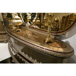 Set de mobilier pentru sufragerie Charme&Luxe Furniture Venedik №10 (Dark Cappuccino/Gold/Brown) Thumb