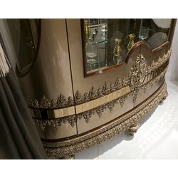 Set de mobilier pentru sufragerie Charme&Luxe Furniture Venedik №10 (Dark Cappuccino/Gold/Brown) Thumb