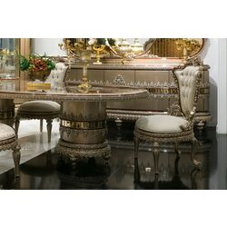 Set de mobilier pentru sufragerie Charme&Luxe Furniture Venedik №10 (Dark Cappuccino/Gold/Brown) Thumb