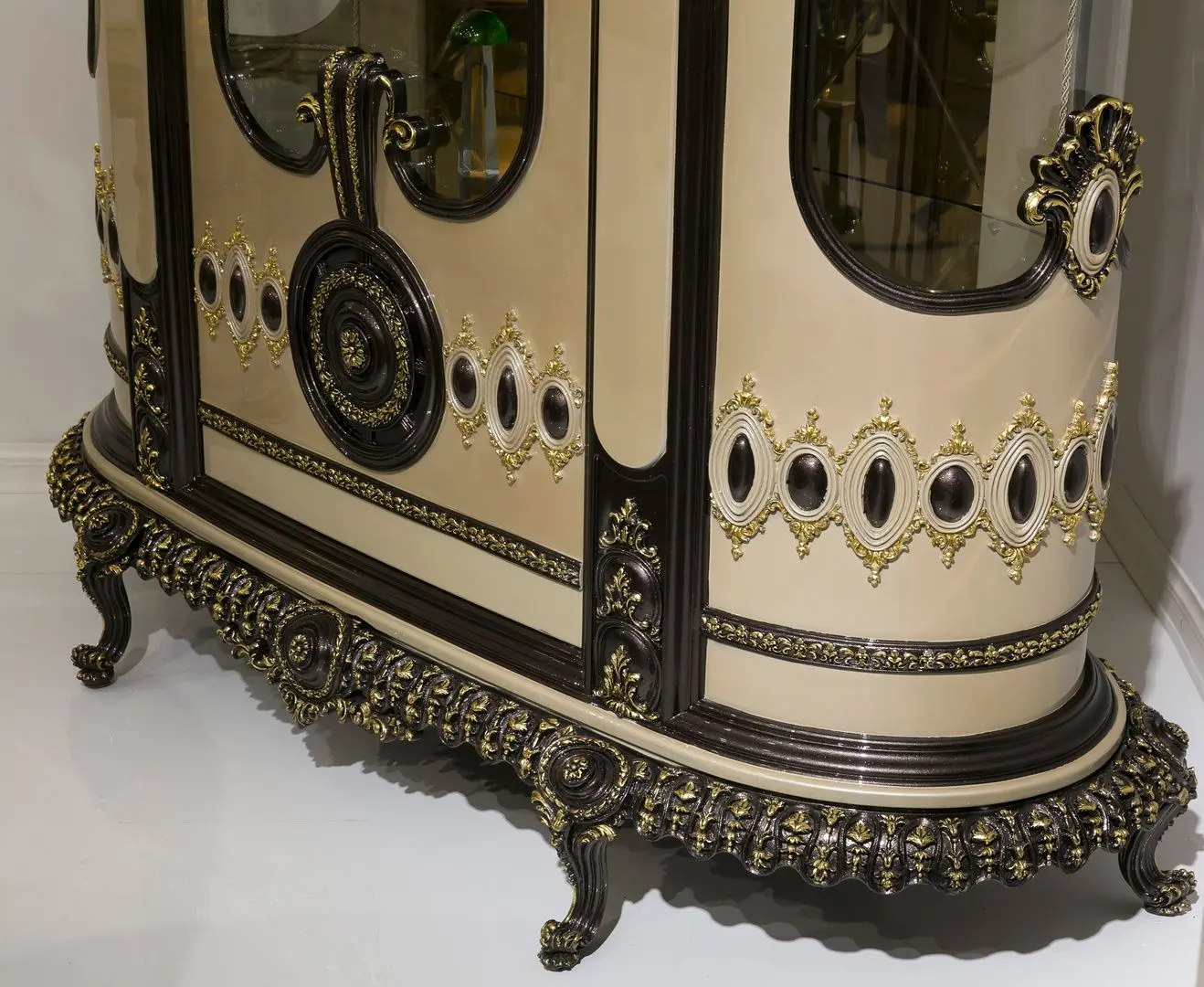 Set de mobilier pentru sufragerie Charme&Luxe Furniture Versace №12 (Cappuccino/Gold/Dark Brown)