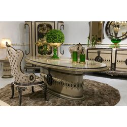 Set de mobilier pentru sufragerie Charme&Luxe Furniture Versace №12 (Cappuccino/Gold/Dark Brown) Thumb