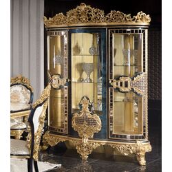 Set de mobilier pentru sufragerie Charme&Luxe Furniture Zeren B №10 (Dark Blue/Cream/Gold) Thumb