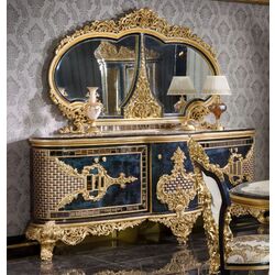 Set de mobilier pentru sufragerie Charme&Luxe Furniture Zeren B №10 (Dark Blue/Cream/Gold) Thumb