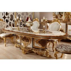 Set de mobilier pentru sufragerie Charme&Luxe Furniture Zeren G №10 (Cream/Gold/Brown) Thumb