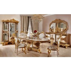 Комплект мебели для столовой Charme&Luxe Furniture Zeren G №10 (Cream/Gold/Brown)
