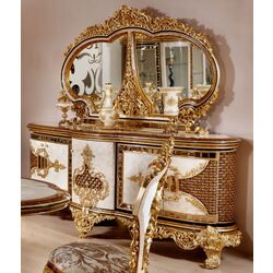 Set de mobilier pentru sufragerie Charme&Luxe Furniture Zeren G №10 (Cream/Gold/Brown) Thumb