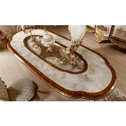 Set de mobilier pentru sufragerie Charme&Luxe Furniture Zeren G №10 (Cream/Gold/Brown) Thumb