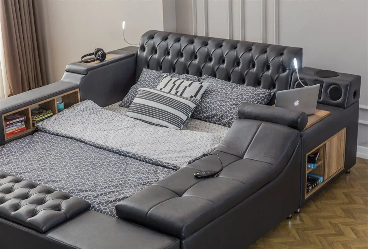 Многофункциональная кровать Allure Dorwell 240x290x100 Nubuck (Anthracite)