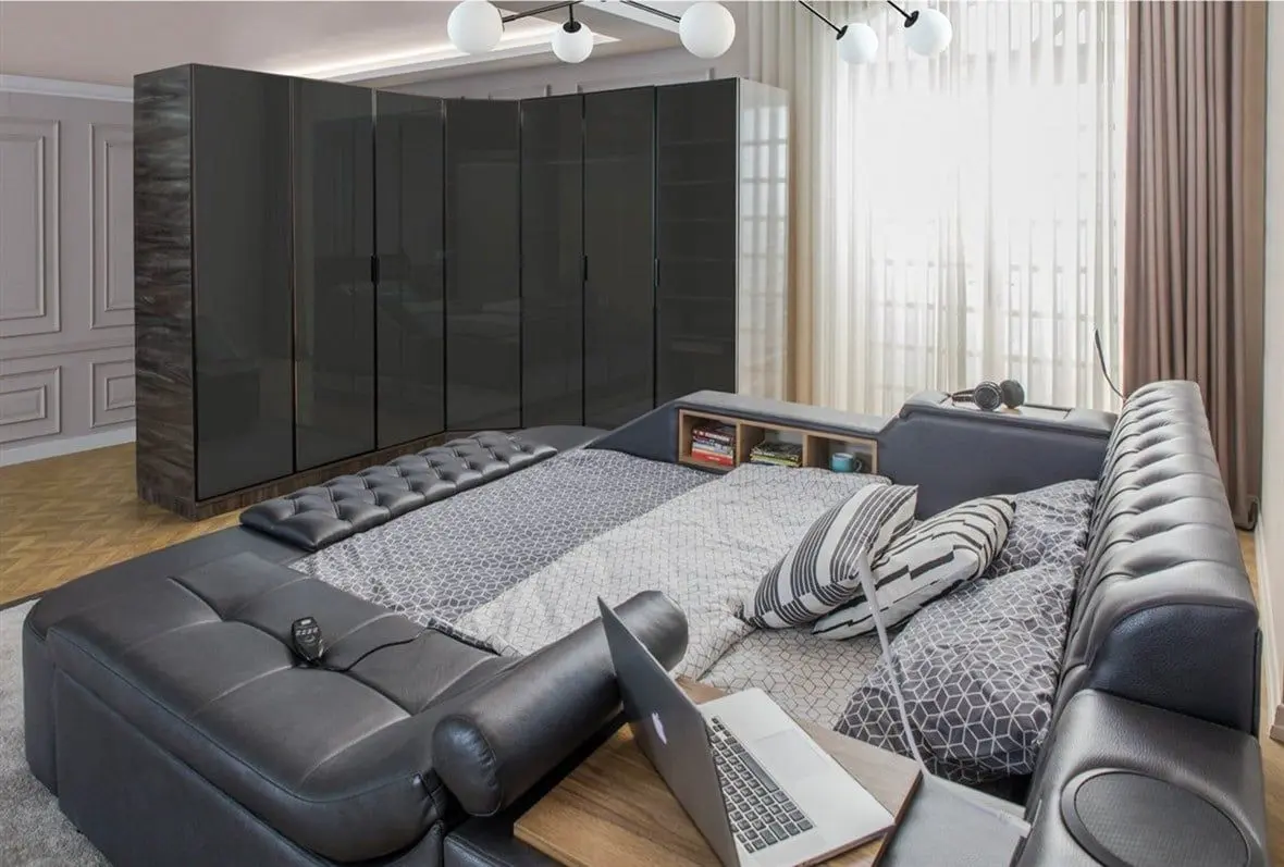 Многофункциональная кровать Allure Dorwell 240x290x100 Nubuck (Anthracite)