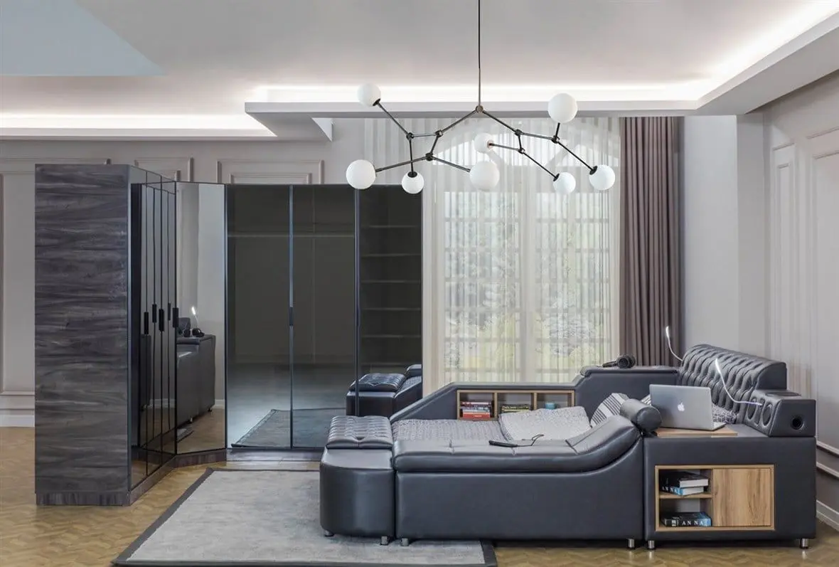 Многофункциональная кровать Allure Dorwell 240x290x100 Nubuck (Anthracite)