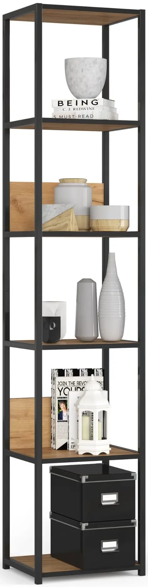 Стеллаж Akord 400 (Black/Craft Oak) - 4