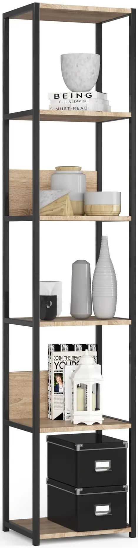 Стеллаж Akord 400 (Black/Sonoma Oak) - 2