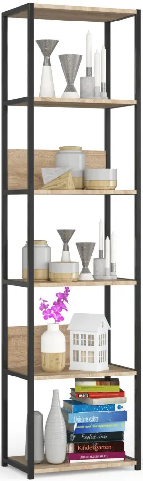 Стеллаж Akord 500 6P (Black/Sonoma Oak) - 2