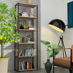 Стеллаж Akord 600 6P (Black/Sonoma Oak)