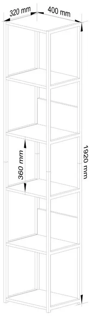 Etajera Akord CL40 6P (Black)