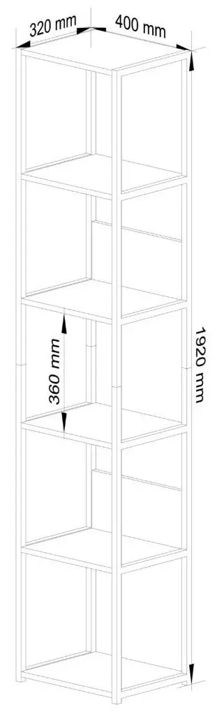 Etajera Akord CL40 6S (White/Artisan Oak)
