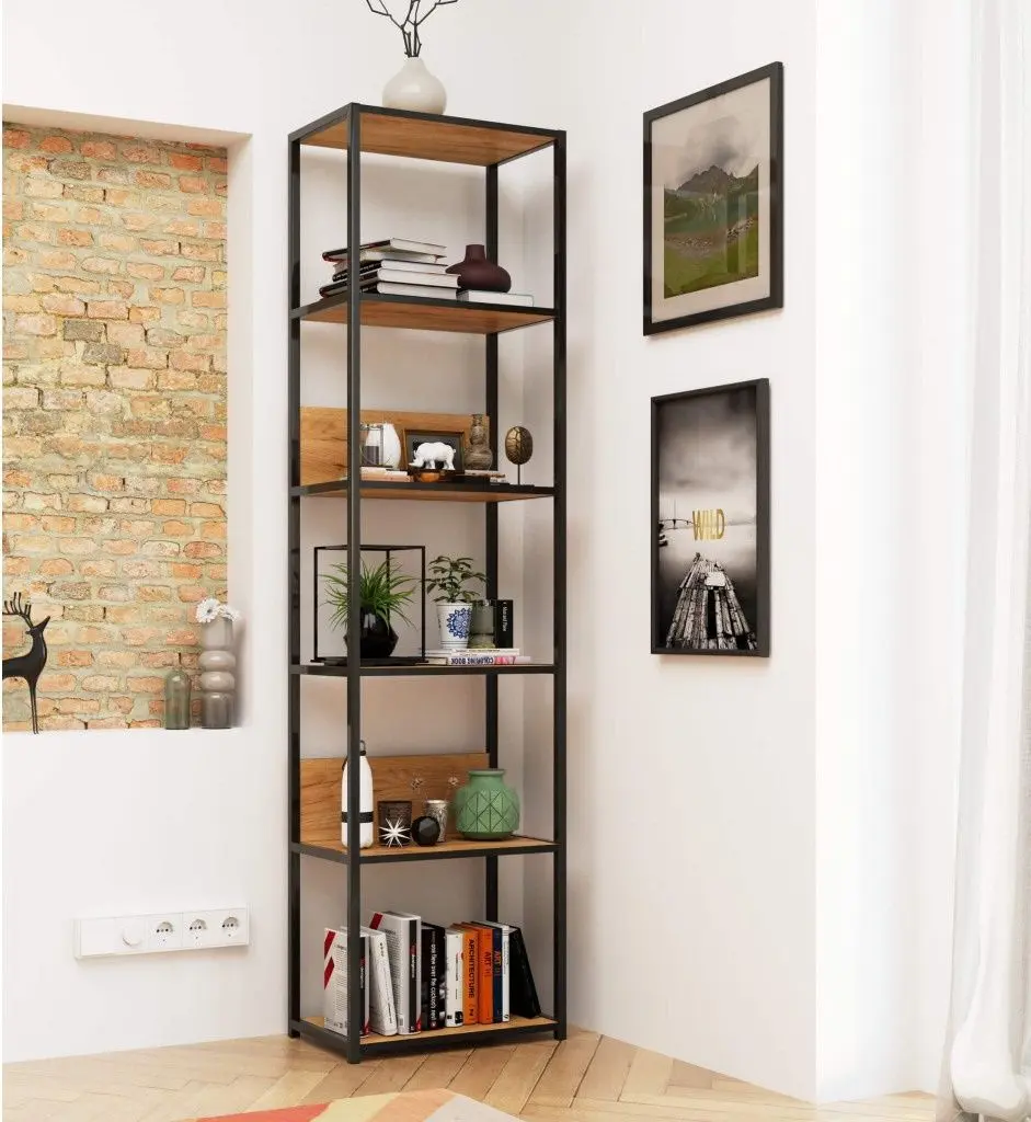 Стеллаж Akord CL50 6S (Black/Craft Oak Gold)